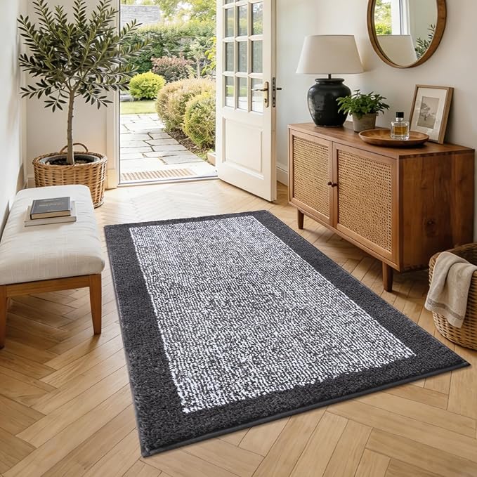 48x32 Large Bathroom Rugs Washable Non Slip, Dark Grey Bath Mat - Image 4
