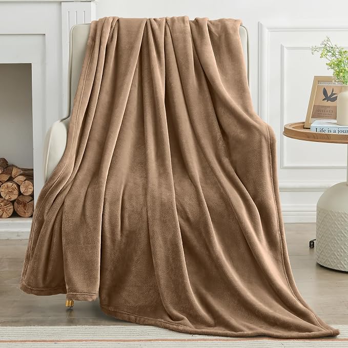 KMUSET Brown Fleece Throw Blanket - Image 5