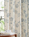 jinchan Linen Curtains Floral Curtains 96 Inch Length by JINCHAN