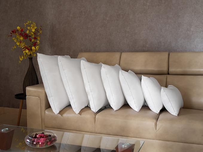 LANE LINEN 26x26 White Throw Pillow Inserts – Pack of 2 White, Fluffy - Image 9