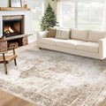 Area Rug 6x9 Washable Rug, Vintage Boho Medallion Rugs Non-Slip Soft Low Pile by VECARF