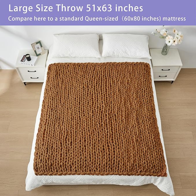 Bigacogo Chunky Knit Throw Blanket - Image 5