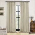 Beige Pinch Pleated 100 Inch Flax Linen Curtains 2 Panels | Memory Training by Twodrapes