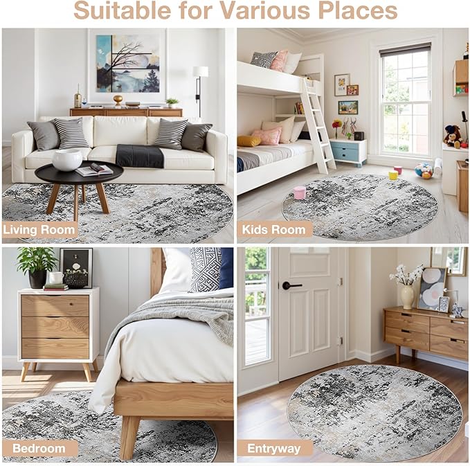 Round Rug 6ft Circle Rug Washable: Carpet Small Circular Area Rug - Image 8