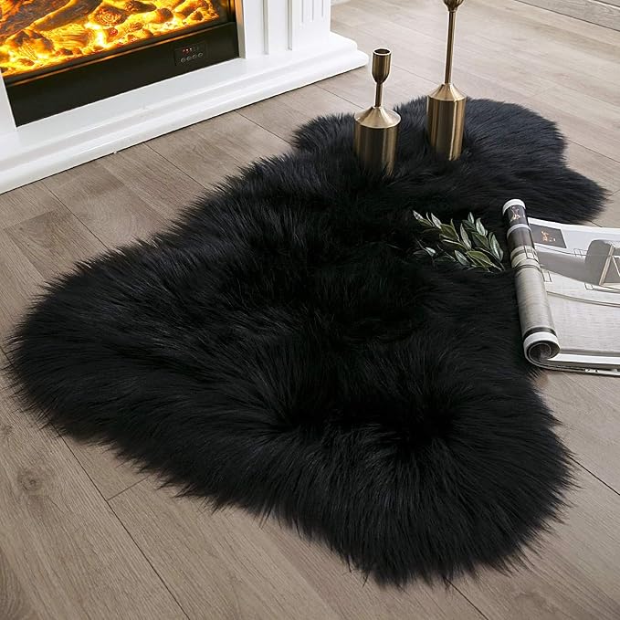 Ashler Faux Fur Rug, Fluffy Sheepskin Fur Rug, Fuzzy Ultra Soft 2 x 3 Ft Rugs - Image 6