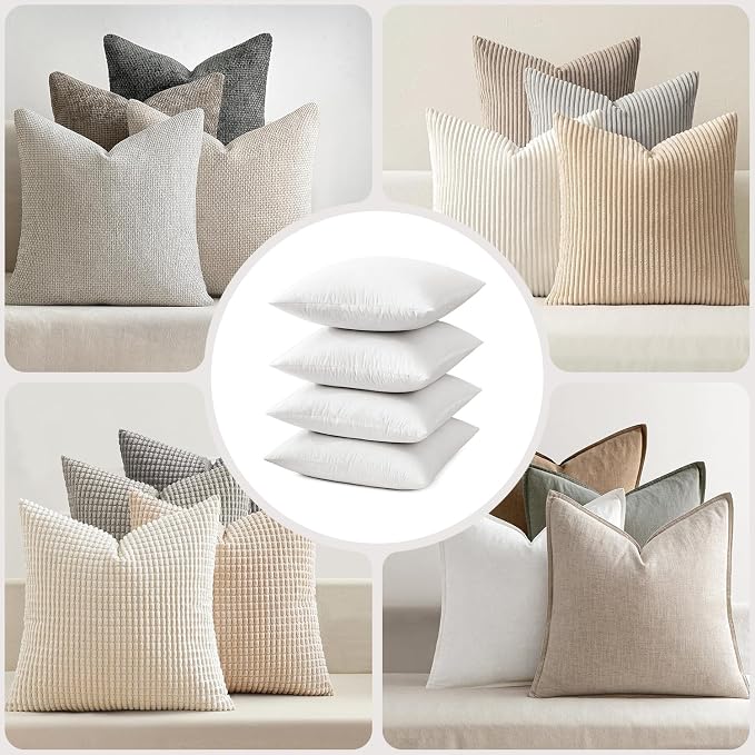 MIULEE Pillow Inserts 20x20, Down Feather Throw Pillow Inserts, Premium Fluffy - Image 4