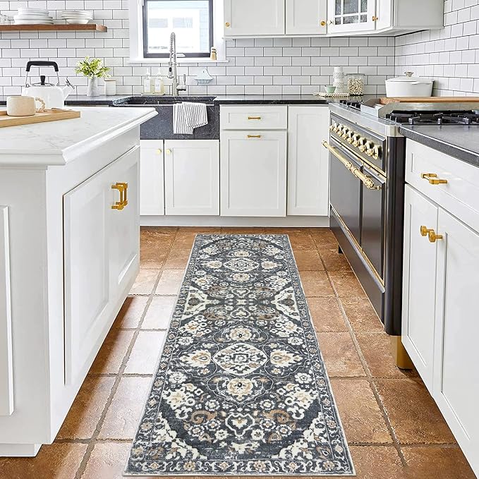 HEBE Hallway Runner Rug 2'x6' Washable Vintage Distressed Area Rugs Non Slip - Image 7