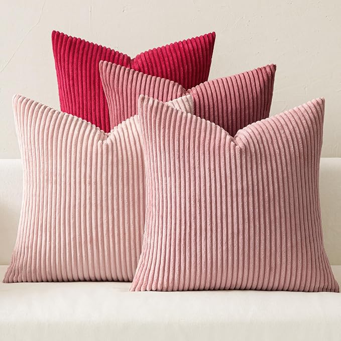MIULEE Boho Farmhouse Throw Pillow Covers 18x18 Inch Set of 4 Romantic by MIULEE