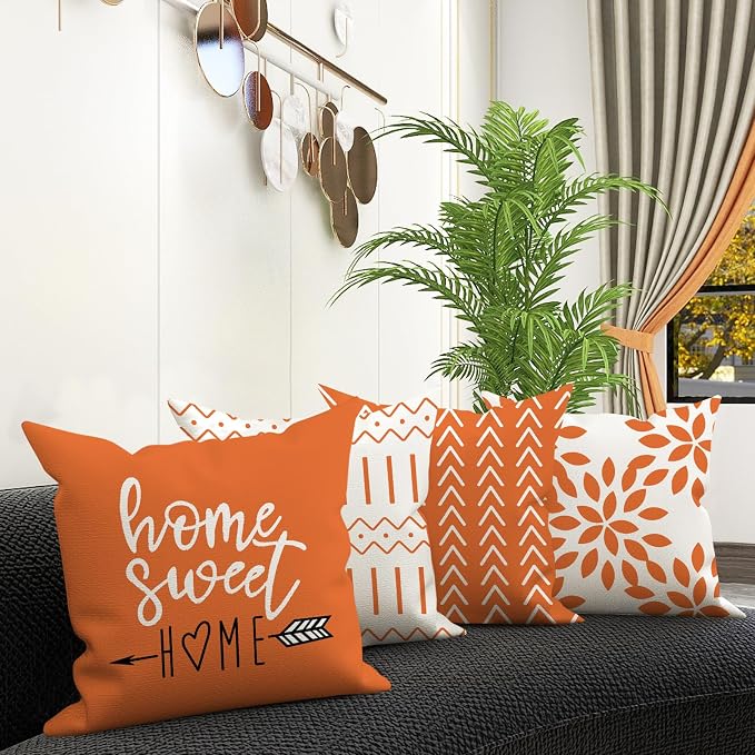 YCOLL Fall Pillow Covers 22x22 Set of 4, Modern Sofa Throw Pillow Cover - Image 3