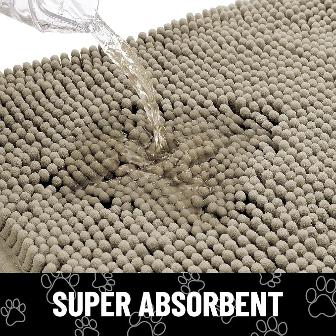 Smiry Dog Door Mat for Muddy Paws, Absorbent Dirt Trapper Non Slip Quick Dry - Image 5