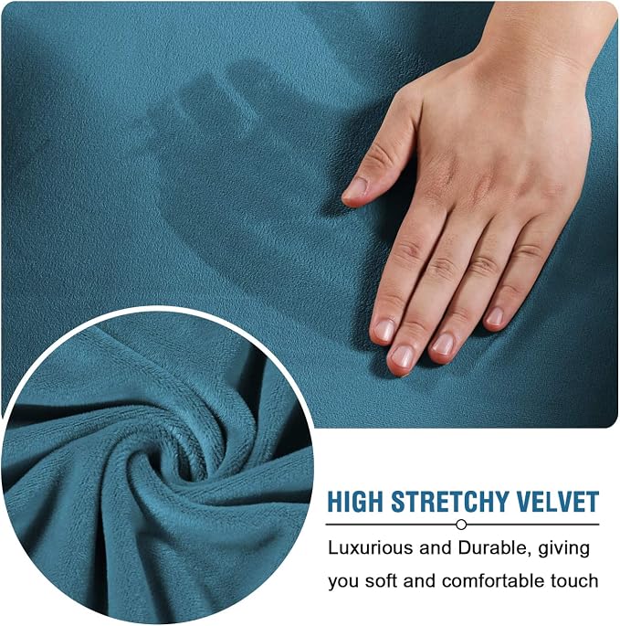H.VERSAILTEX Real Velvet Plush 3 Piece Stretch Sofa Covers Couch Covers - Image 5