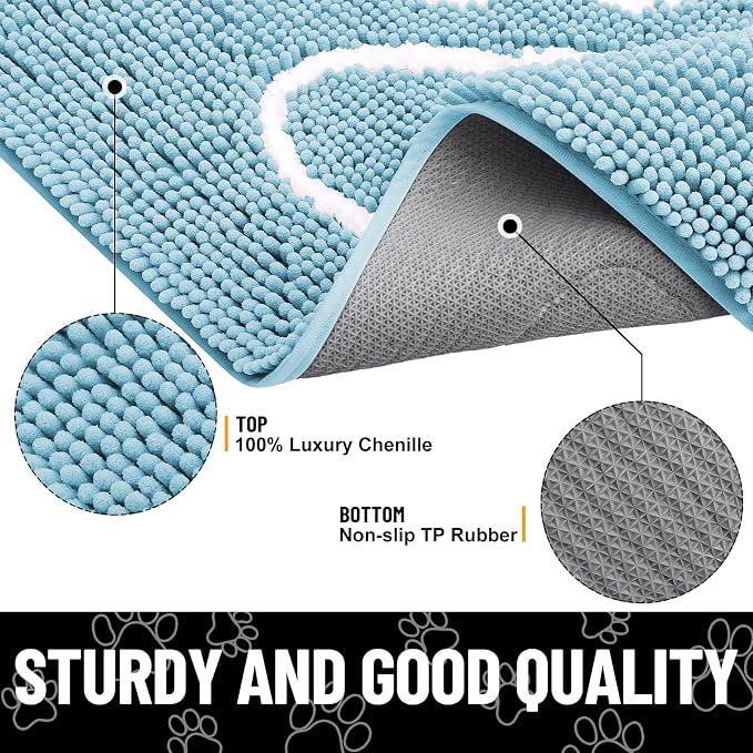 Smiry Dog Door Mat for Muddy Paws, Absorbent Dirt Trapper Non Slip Quick Dry - Image 3
