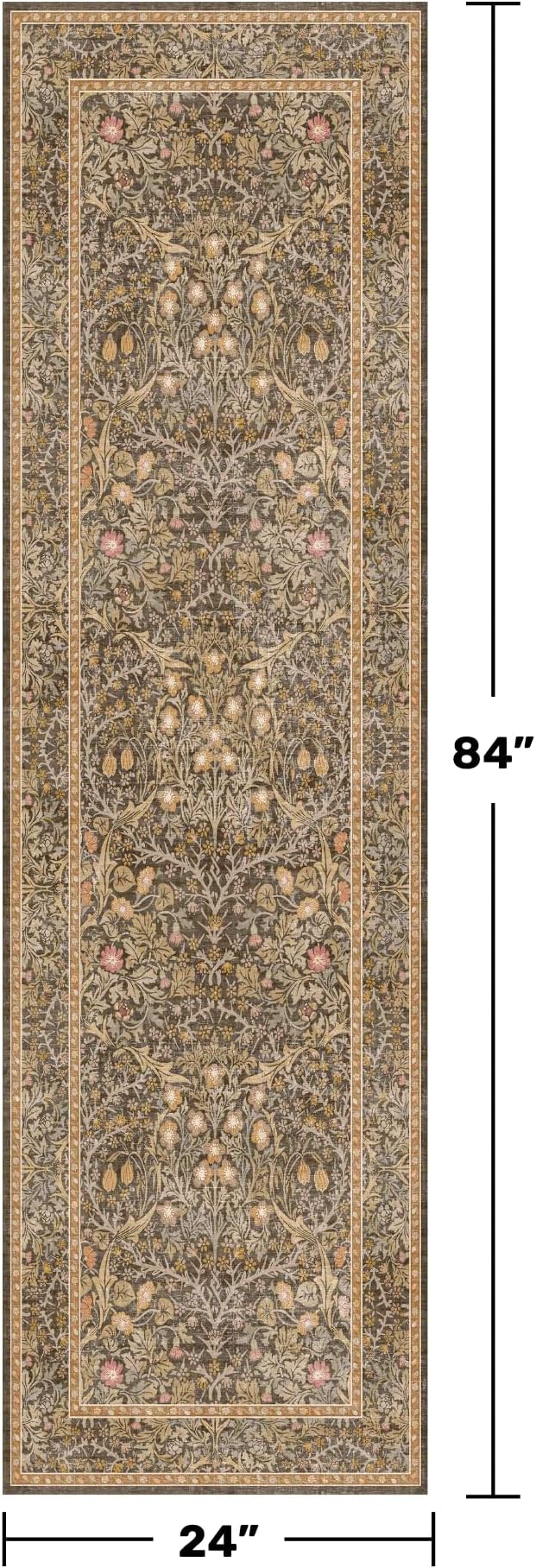Hazo Haus Non Slip 2x7 Gold Brown Runner Rugs - Image 2