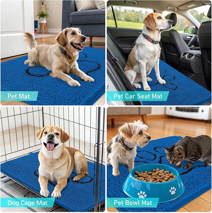 OLANLY Dog Door Mat for Muddy Paws 36x24, Paw Print Design, Absorbs Moisture - Image 7