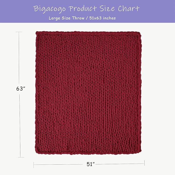 Bigacogo Chunky Knit Throw Blanket - Image 2