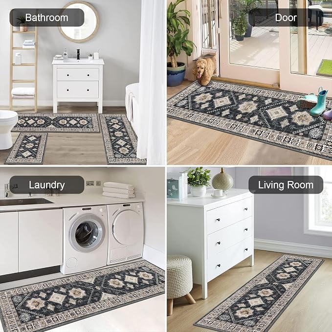 HEBE Boho Kitchen Rug Sets 3 Piece - Image 5