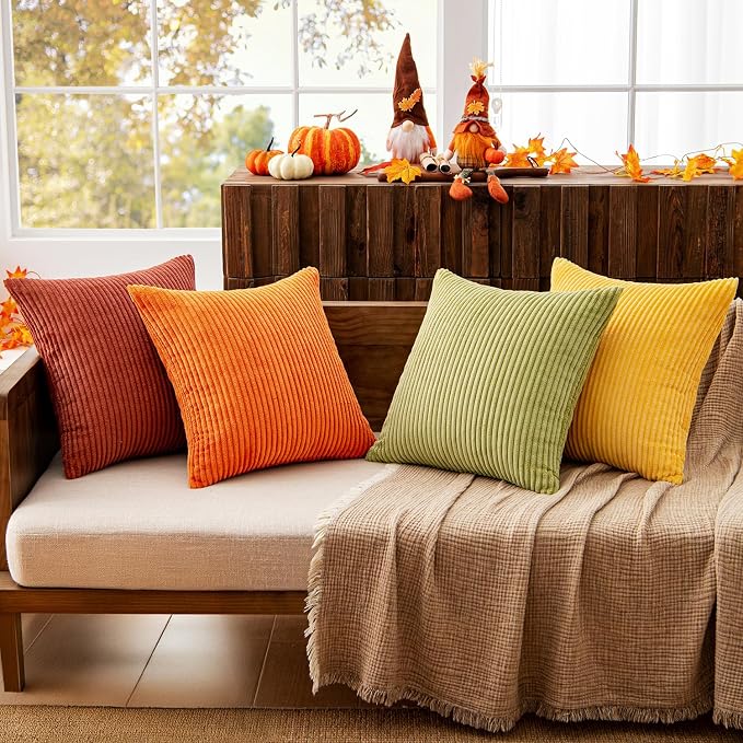 MIULEE Decorative Throw Pillow Covers 18x18 Inch Set of 4, Vibrant Cushion - Image 9