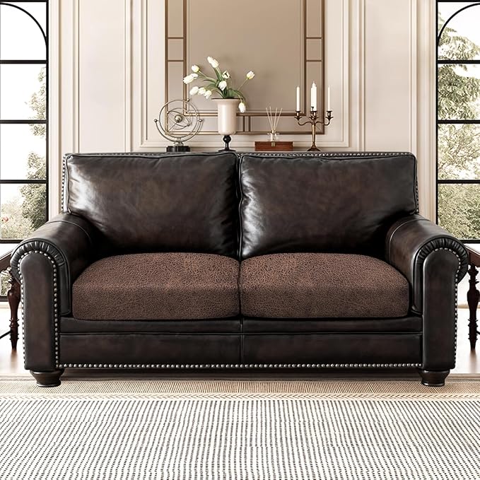 Leather Look Couch Cushion Covers Sofa Seat Slipcovers Sets Couches Furniture - Image 2