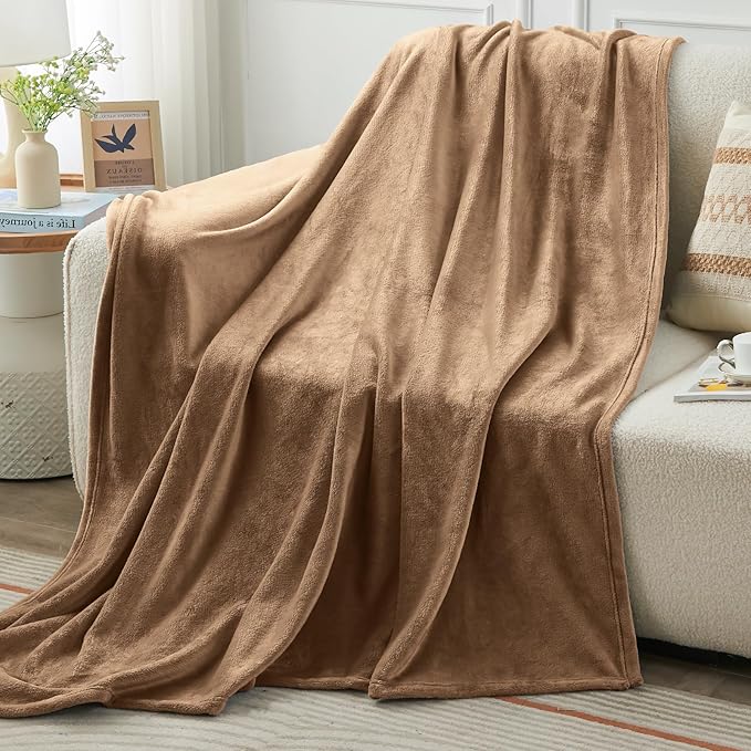 KMUSET Brown Throw Blanket Twin Size - Image 3