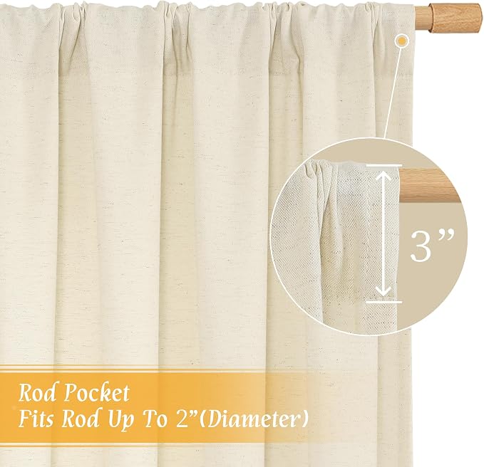 LAMIT Linen Curtains 72 inches Long - Image 3