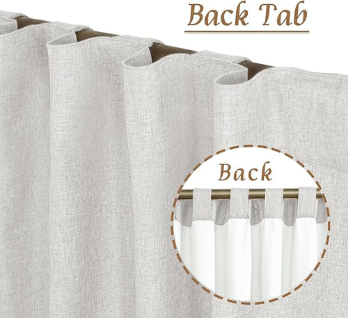 100% Blackout Linen Curtains 48 Inch Length - Image 2