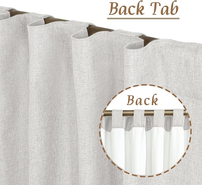 100% Blackout Linen Curtains 72 Inch - Image 2