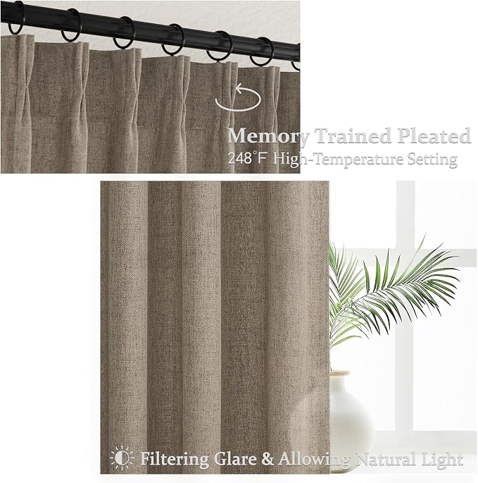 Custom Memory Shape Pinch Pleated 78 Inch Dining Room Curtains 2 Panels Set - Image 4