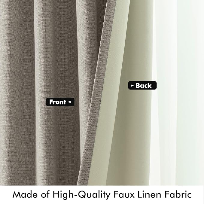 MIULEE 100% Blackout Linen Curtains - Image 6