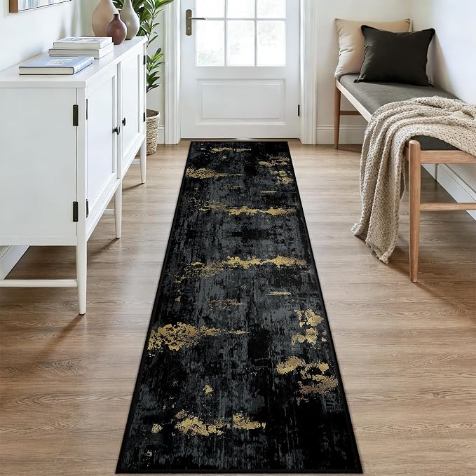 Washable Area Rugs 2x9 Non-Slip Modern Abstract Soft - Image 2