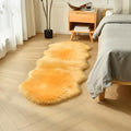 duduta Yellow Faux Sheepskin Runner Rugs 2x6 ft, Fluffy Shag Bedroom Rug Fur by duduta