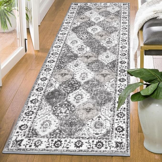 HEBE Hallway Runner Rug 2'x6' Washable Vintage Distressed Area Rugs Non Slip - Image 7