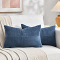 Fancy Homi 2 Packs Dusty Blue Long Lumbar Decorative Throw Pillow Covers 12x24 by Fancy+Homi