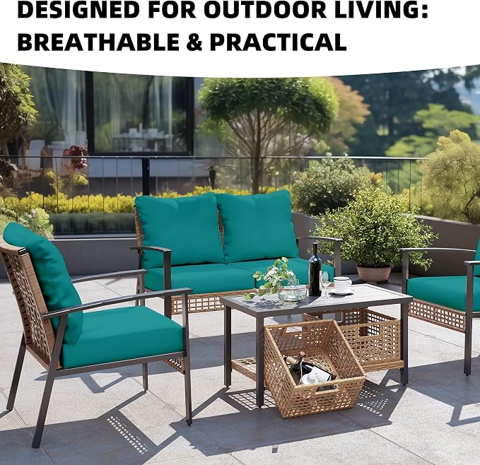 8Pcs Outdoor Cushion Covers, Patio Cushion Covers, Stretch Elastic Slipcovers - Image 4