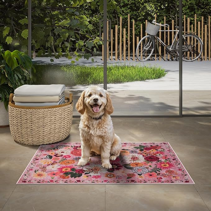 Pink Area Rugs 24x17 Inch Home Decor Entry Rug, Small Door Mat Bath Mats - Image 7