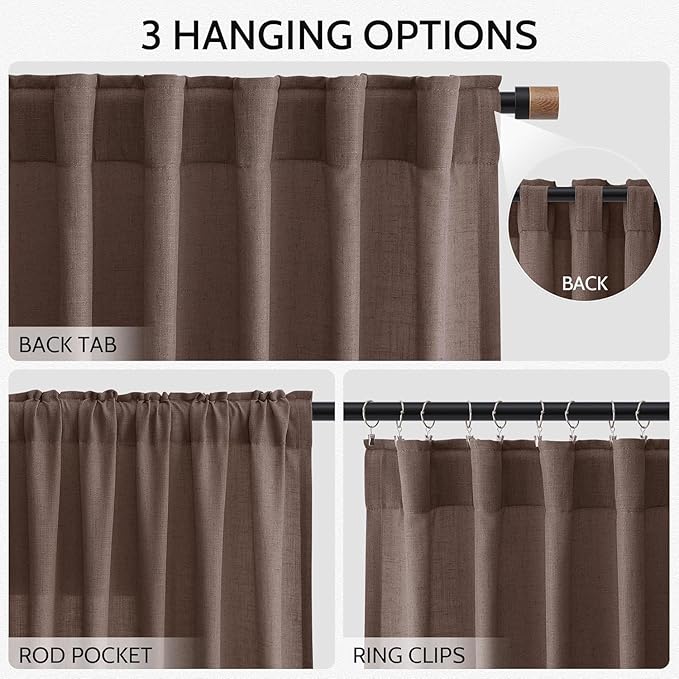 Cappuccino Linen 144 Inch Curtains - Image 2
