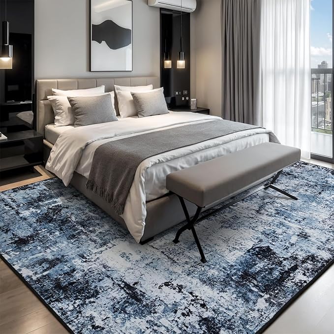 Rugflix 6x9 Area Rugs for Living Room, Washable Large Rug Stain-Resistant Low - Image 2
