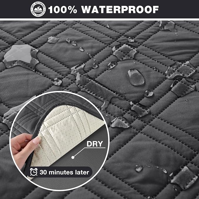 TAOCOCO 100% Waterproof Recliner Sofa Cover, Non Slip Split Couch Covers - Image 3