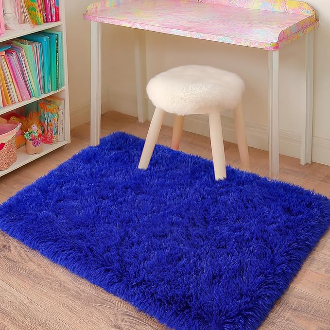 Small Rugs for Bedroom, Fluffy 2x3 Rug Throw Non Slip for Bedside Dorm Kids Room - Image 2