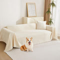 MYSKY HOME Beige Couch Covers Boho Style Chenille by MYSKYHOME