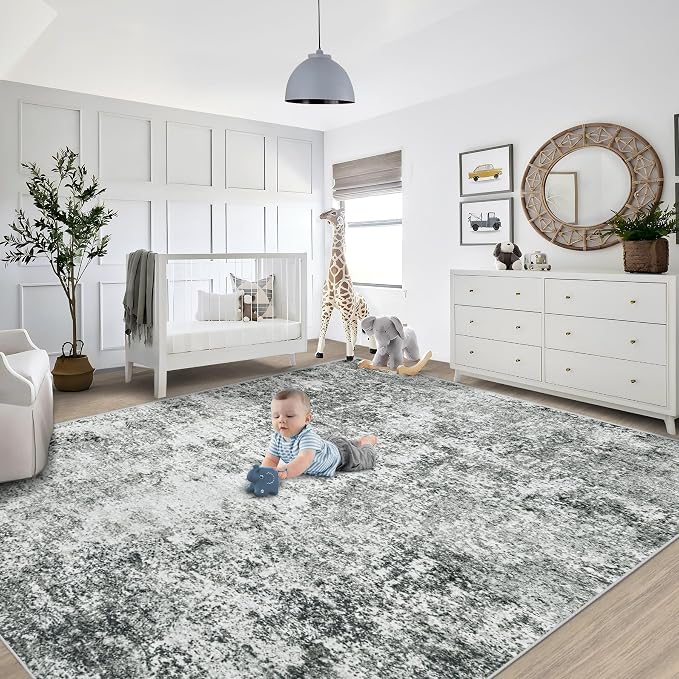 XLUEZ 9x12 Area Rug for Living Room, Washable Modern Abstract Large Area Rug - Image 6