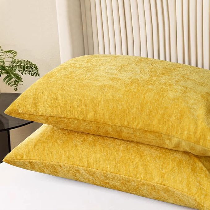 CaliTime Throw Pillow Covers Decorative 20 X 26 Inches Pack of 2 Cozy Chenille - Image 3