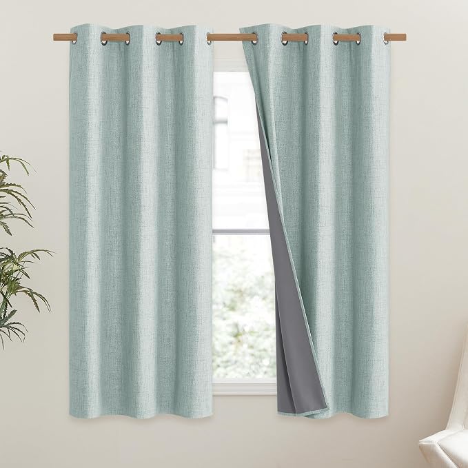 NICETOWN 100% Absolutely Blackout Linen Curtains - Image 2