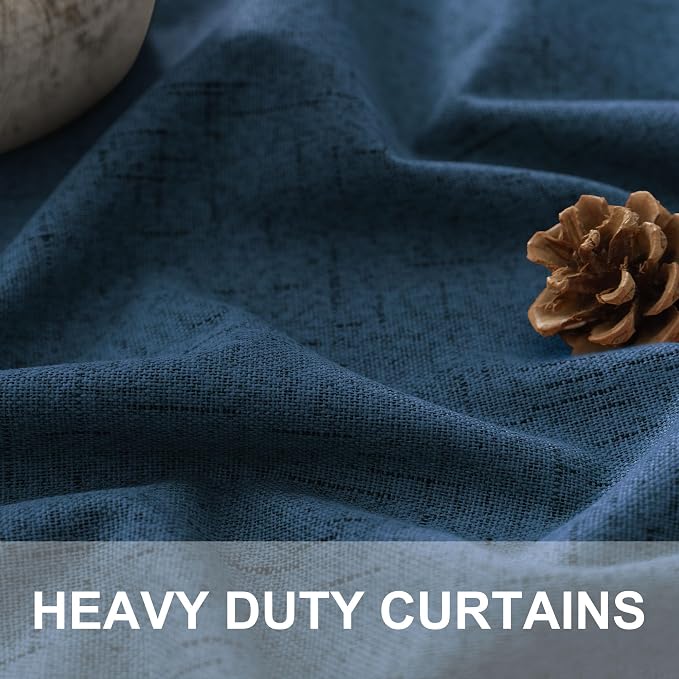 Navy Blue Small Blackout Curtains - Image 2