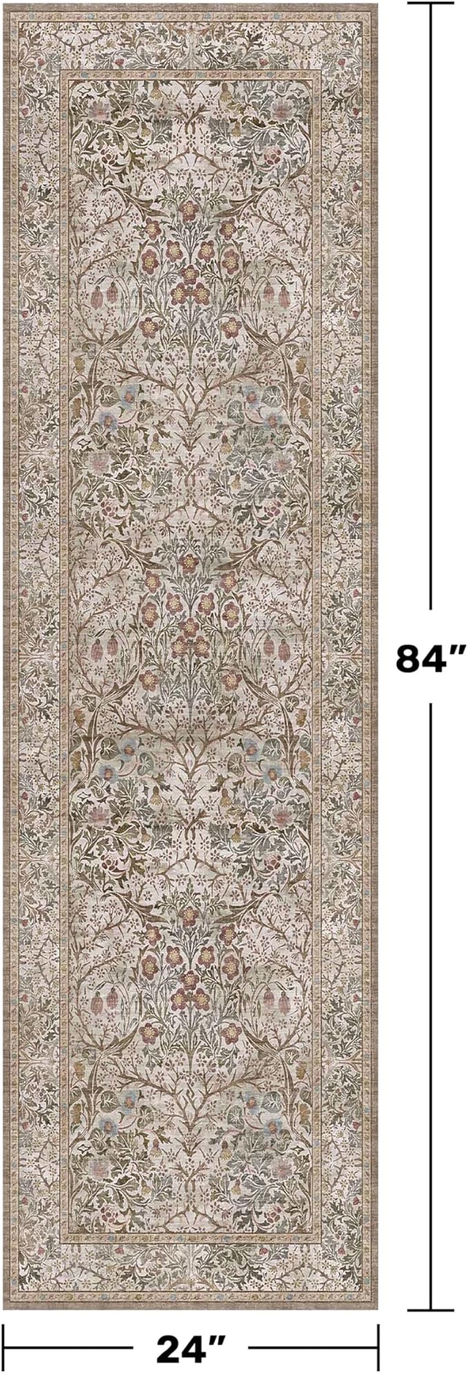 Hazo Haus Non Slip 2x7 Moss Green Hallway Runner - Image 2