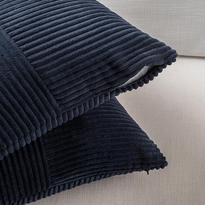 Fancy Homi 2 Packs Navy Blue Decorative Throw Pillow Covers 18x18 Inch - Image 4