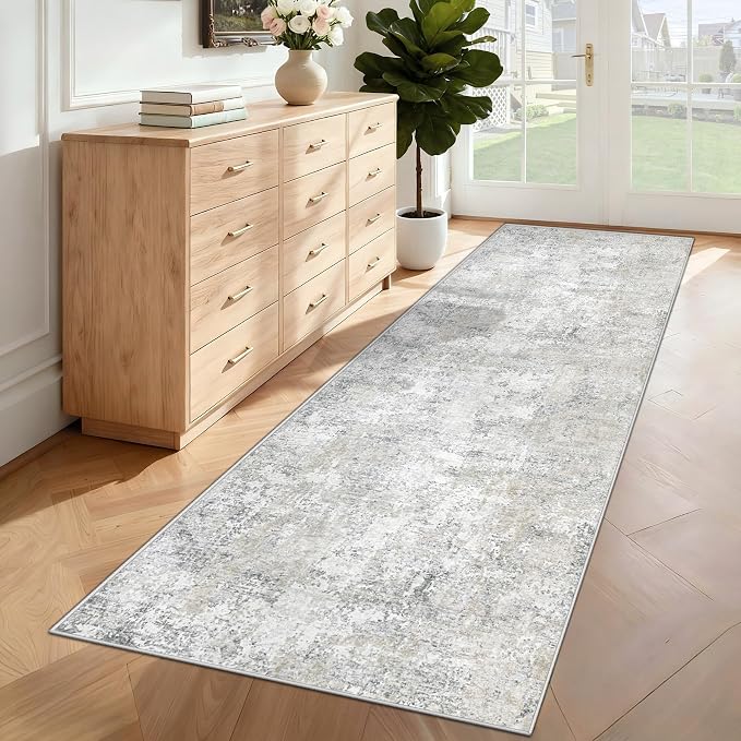 XLUEZ 2x8 Runner Rug for Hallway, Washable Modern Abstract Runner Rugs Neutral - Image 4