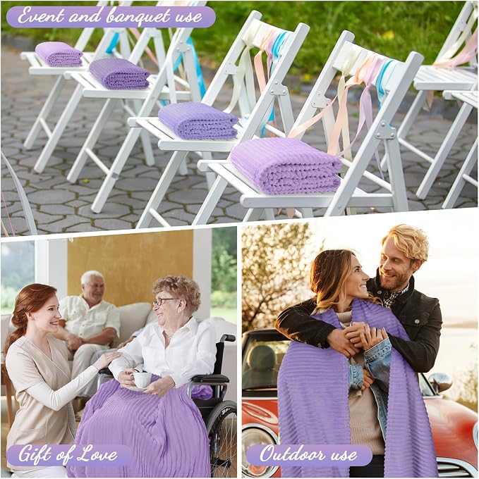 Buryeah 12 Pcs Flannel Throw Blanket Bulk 50 x 60 in Sleepover Blanket Outdoor - Image 4
