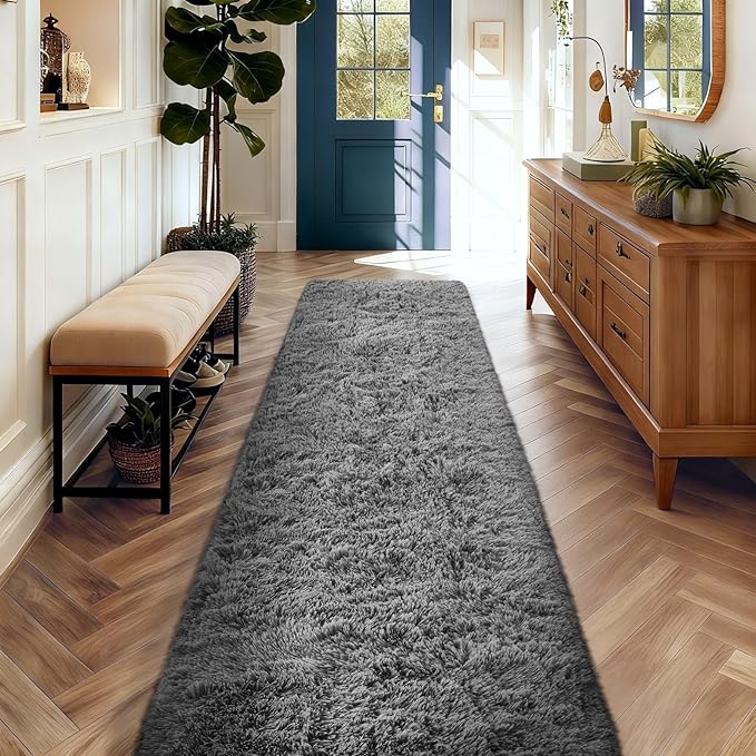 Ophanie 2x10 Runner Rug for Hallway, Upgrade Non-Slip Fluffy Soft Bedside Rugs by Ophanie