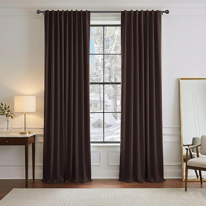PONY DANCE Blackout Curtains 84 inch Long 2 Panels Burg by PONYDANCE