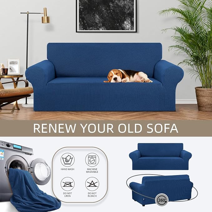 KEKUOU Stretch Loveseat Sofa Cover Slipcover, Couch Covers - Image 3